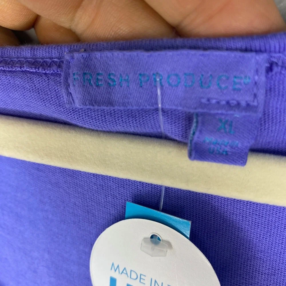 Fresh Produce Womens XL Periwinkle Purple Cotton T-Shirt Dress Made in USA NWT - Picture 3 of 10